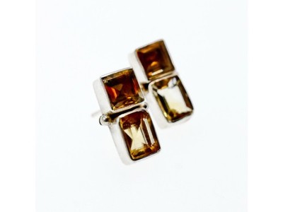 925 Sterling Silver Citrine Stud Earrings