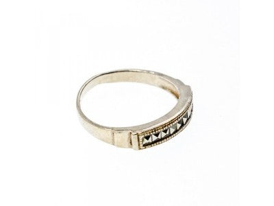 Vintage 925 Sterling Silver Marcasites Ring Size 5.5