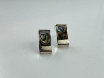 Vintage 925 Sterling Silver Haliotis Stud Earrings