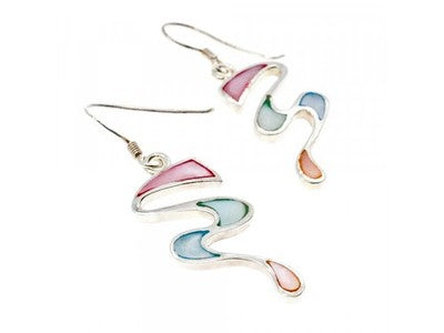 925 Sterling Silver Multicolor Enamel Earrings