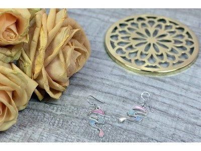 925 Sterling Silver Multicolor Enamel Earrings