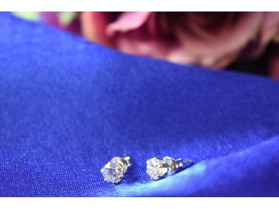 925 Sterling Silver CZ Stud Earrings