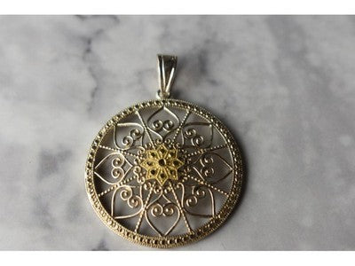 925 Sterling Silver & 14k Yellow Gold Pendant