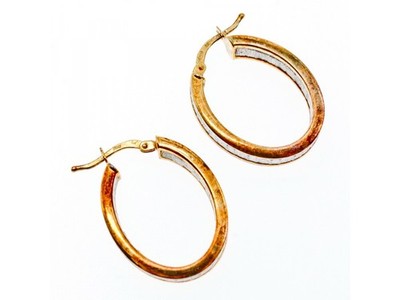 925 Sterling Silver Gold Plated Hoop Earrings