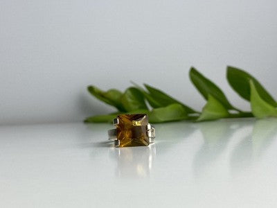 Vintage 925 Sterling Silver Heliodor Ring Size 6.75