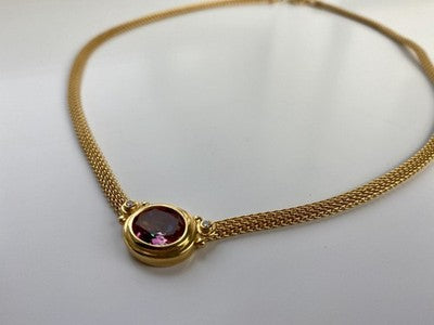 925 Sterling Silver Gold Plated Mystic Topaz Necklace