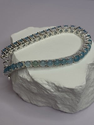 925 Sterling Silver Blue Moonstone Bracelet Length Min 7.5 Inch Max 8.5 Inch