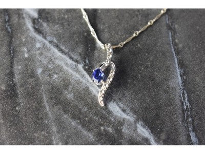 925 Sterling Silver London Blue & White Topaz Chain With Pendant(2)