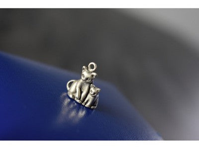 925 Sterling Silver Cats Pendant