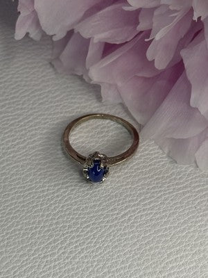 925 Sterling Silver Star Sapphire Ring Size 6.5