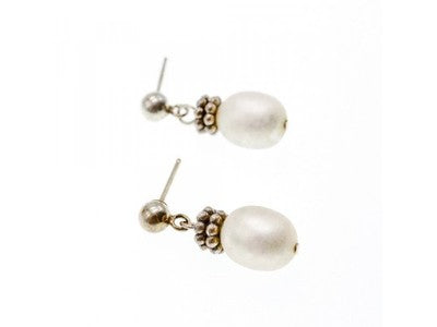 925 Sterling Silver Pearls Stud Earrings