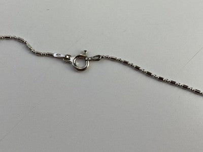 925 Sterling Silver "Feather" Chain With Pendant Italy