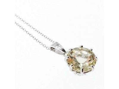 925 Sterling Silver Citrine Chain With Pendant