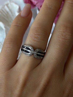 Vintage 925 Sterling Silver Sapphire & Beryl Ring Size 7