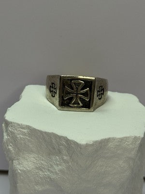 Vintage 925 Sterling Silver "Cross" Ring Size  10.5