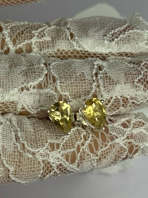 925 Sterling Silver Citrine Earrings Length 0.4 Inch