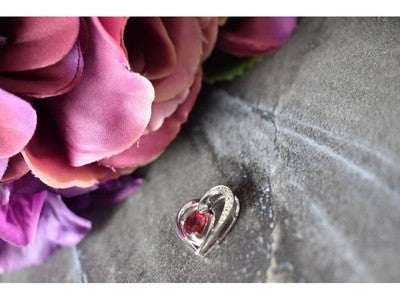 925 Sterling Silver Spinel & CZ "Heart" Pendant