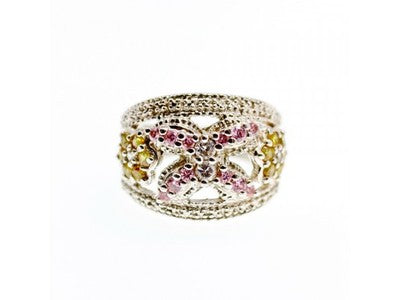 925 Sterling Silver Multicolor CZ Ring Size 8.5