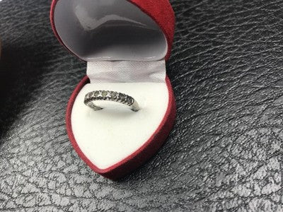 925 Sterling Silver Green CZ Ring Size 6.5