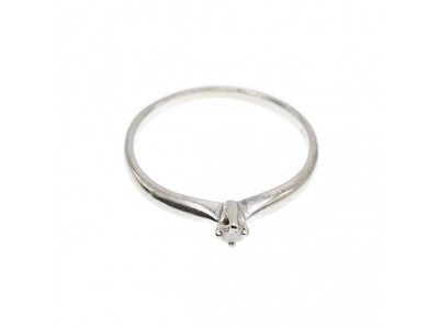 10K White Gold Diamond Ring Size 5.5