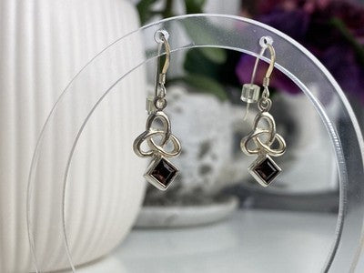925 Sterling Silver Garnet Earrings