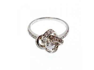 925 Sterling Silver CZ "Flower" Ring Size 7