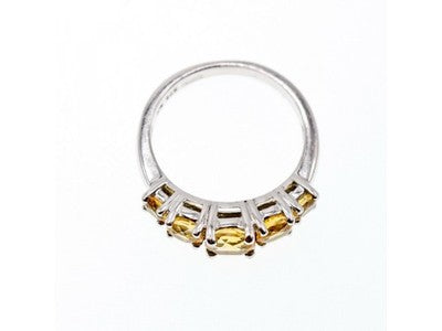 925 Sterling Silver Citrine Ring Size 7