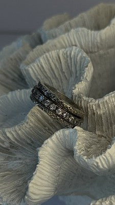 Spinner 925 Sterling Silver White Colorless Topaz Ring Size 7