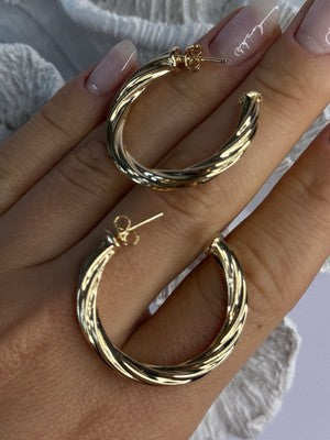 Gold Plated Earrings Length 1.25 Inch