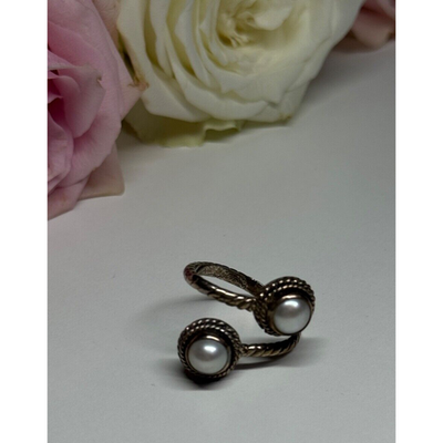 Share Vintage 925 Sterling Silver Pearl Ring Size 5