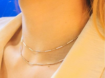 925 Sterling Silver Necklace Chain "Charm" Italy 30.3 In