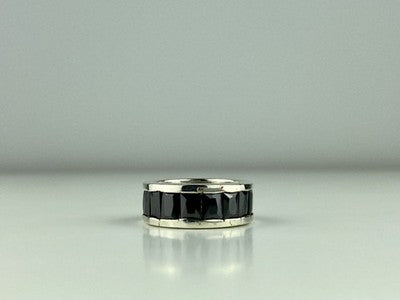 925 Sterling Silver Blue CZ Ring Size 7.5
