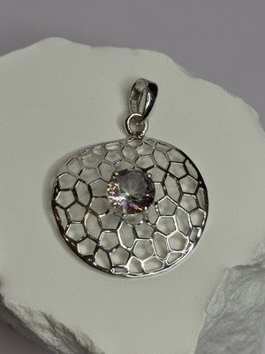 925 Sterling Silver Alexandrite Pendant Length 1.8 Inch
