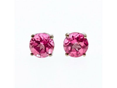 925 Sterling Silver Morganite Stud Earrings