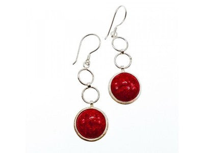 925 Sterling Silver Red Jasper Earrings