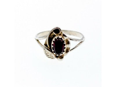 Vintage 925 Sterling Silver Garnet Pyrope Ring Size 6.5