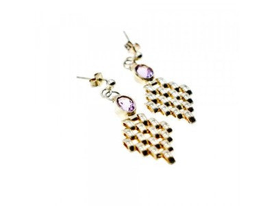 925 Sterling Silver Purple Tourmaline Stud Earrings