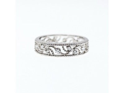 925 Sterling Silver CZ Band Ring Size 5.5; 6.5