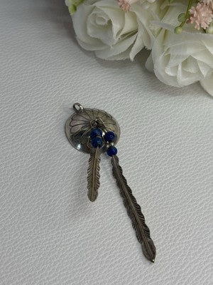 Vintage Native American 925 Sterling Silver Lapis Pendant Length 2.70 Inch