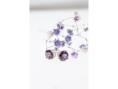 925 Sterling Silver Almandine Stud Earrings