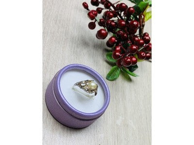 925 Sterling Silver Pearl Ring Size 8