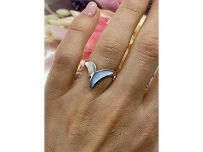 925 Sterling Silver Mother Of Pearl Ring Size 6