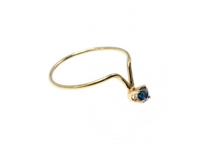 14K Yellow Gold Sapphire Ring Size 5.5
