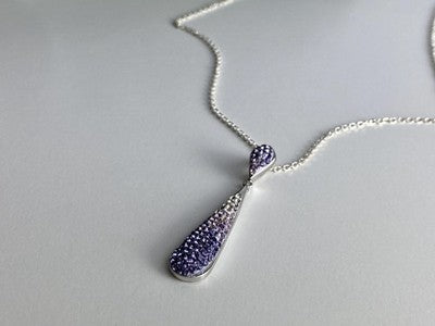 925 Sterling Silver CZ "Drop" Chain With Pendant
