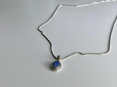 925 Sterling Silver Opal Chain With Pendant