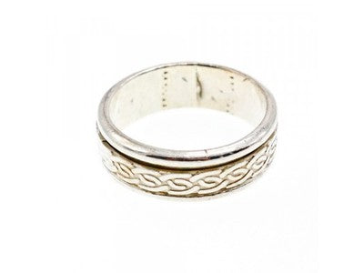 925 Sterling Silver Spinner Men'S Ring Size 12