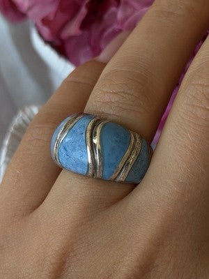 925 Sterling Silver Sodalite Ring Size 6.5