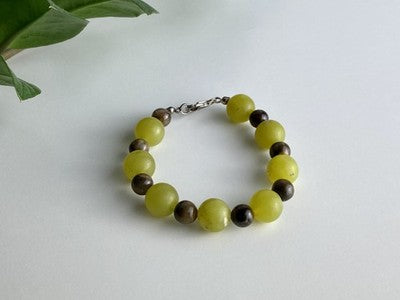 Beautiful Bracelet with Agate & Sterling Silver Clasp "Grape"
