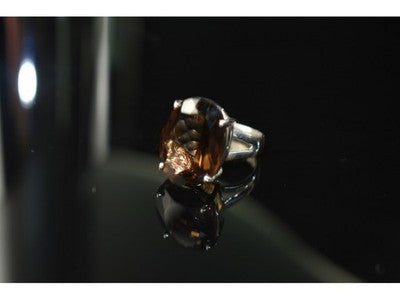 925 Sterling Silver Hessonite Ring Size 6.5