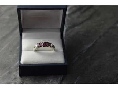 925 Sterling Silver Rubellite Ring Size 10